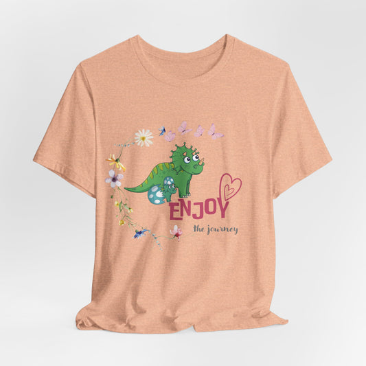 Enjoy the Journey-Wild Flowers Dinosaur Mom & Baby T-Shirt for Women