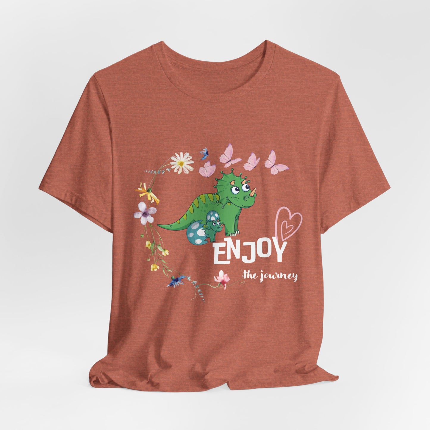 Enjoy the Journey-Wild Flowers Dinosaur Mom & Baby T-Shirt for Women