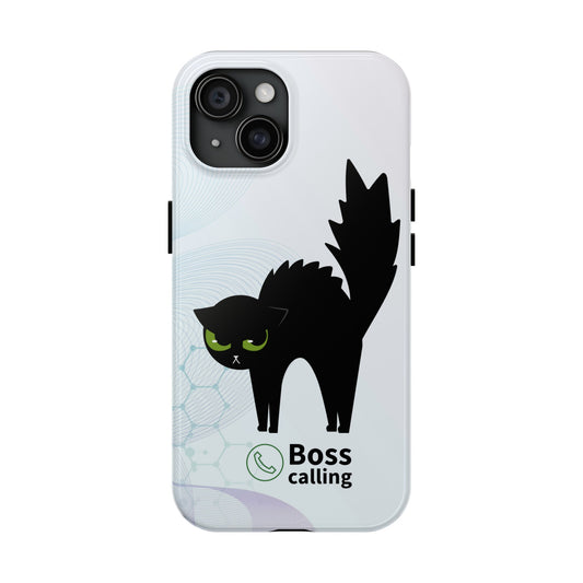 Funny Angry Black Cat iPhone Tough Phone Case