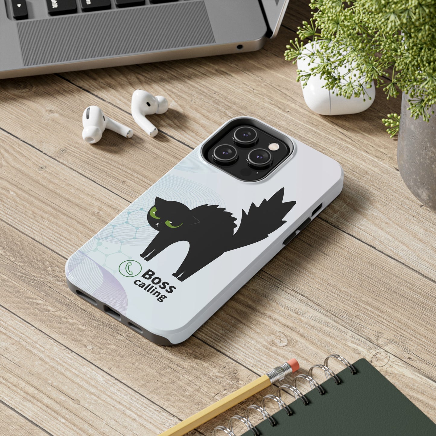 Lustige wütende schwarze Katze iPhone Tough Handytasche