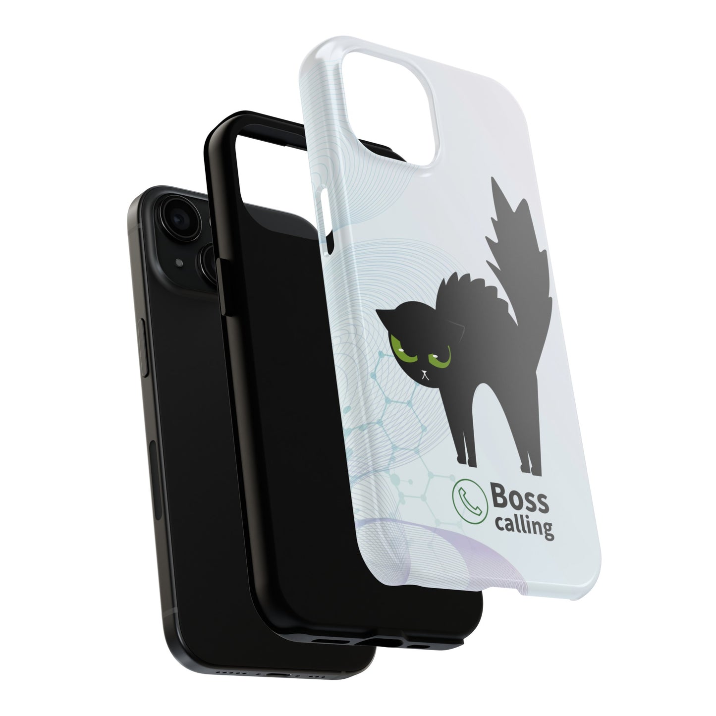 Lustige wütende schwarze Katze iPhone Tough Handytasche