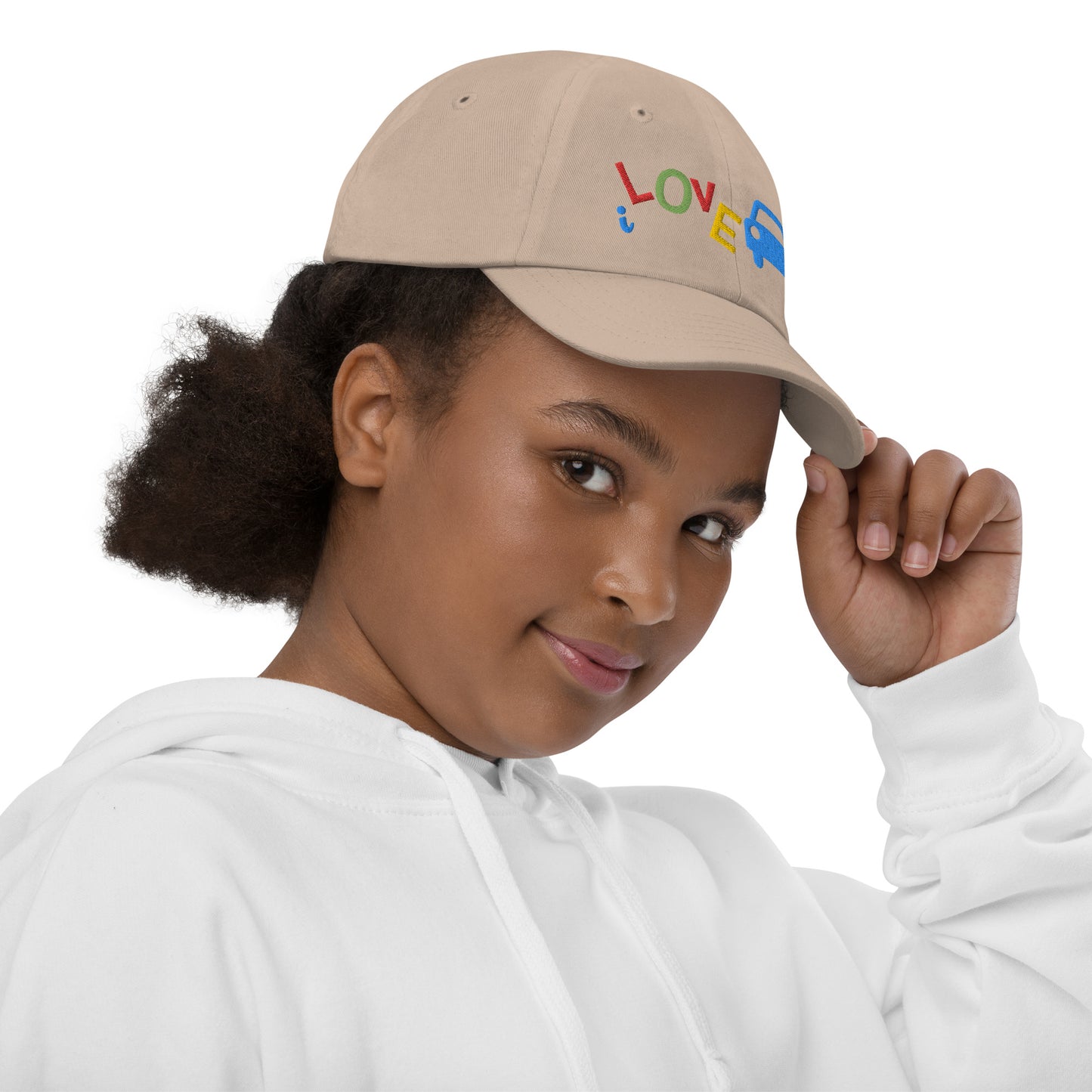 Youth Baseball Cap - I Love Cars Embroidered Hat - Kids Adjustable Cotton Cap for Boys & Girls